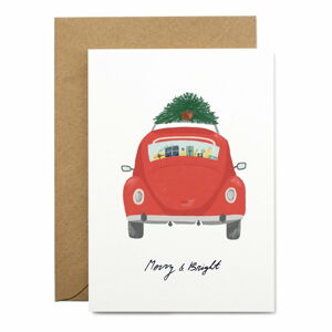Kartka świąteczna z papieru z recyklingu z kopertą Printintin Merry & Bright, format A6