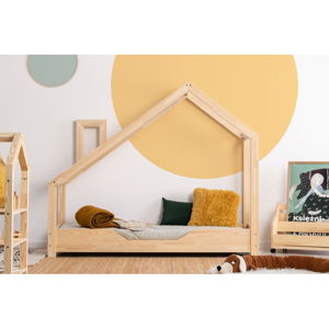 Łóżko w kształcie domku z drewna sosnowego Adeko Luna Bek, 100x150 cm