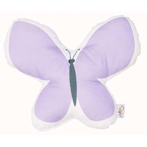 Fioletowa poduszka dziecięca z domieszką bawełny Apolena Pillow Toy Butterfly, 26x30 cm