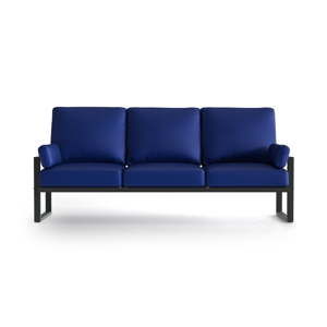 Niebieska 3-osobowa sofa ogrodowa z podłokietnikami Marie Claire Home Angie