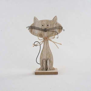 Dekoracja drewniana w kształcie kota Dakls Cats, wys. 25 cm