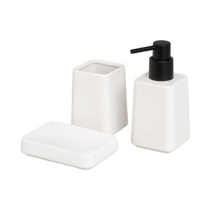 Biały zestaw akcesoriów łazienkowych ceramiczny – Casa Selección