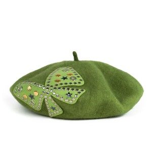 Zielony damski wełniany beret Art of Polo