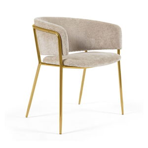 Beżowe/w kolorze złota krzesła zestaw 2 szt. Runnie – Kave Home