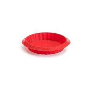 Czerwona silikonowa formana tartę z kruchego ciasta Lékué Crunchy, ⌀ 12 cm