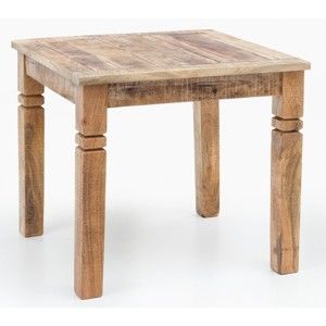 Stół z litego drewna mango Skyport RUSTICA, 80x80 cm