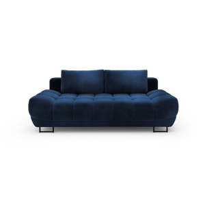 Granatowa 3-osobowa sofa rozkładana z aksamitnym obiciem Windsor & Co Sofas Cirrus