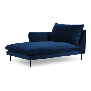 Niebieski aksamitny fotel wypoczynkowy (lewy narożnik) Vienna - Cosmopolitan Design