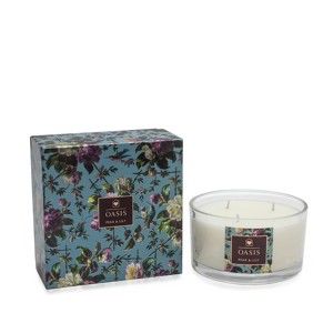 Świeczka z 3 knotami o zapachu gruszki i lilii Bahoma London Oasis Renaissance, 40 h