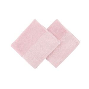 Zestaw 2 różowych ręczników z czystej bawełny Handy, 50x90 cm