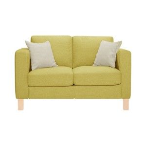 Żółta sofa 2-osobowa z 2 kremowymi poduszkami Stella Cadente Maison Canoa
