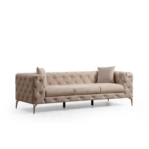 Beżowa aksamitna sofa 237 cm Como – Balcab Home