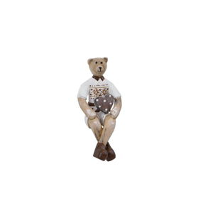 Drewniana dekoracja w kształcie niedźwiadka Ego Dekor, wys. 11,3 cm