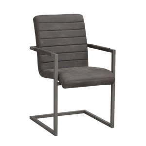 Ciemnobrązowe krzesło z czarnymi metalowymi nogami Rowico Clive