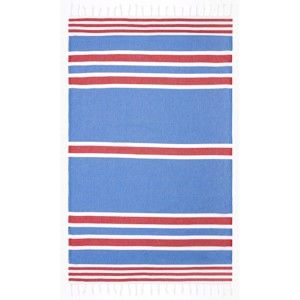 Niebiesko-czerwony ręcznik hammam Begonville Samsara Unison, 180x100 cm