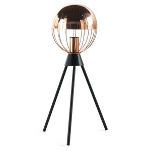Czarna lampa stołowa z elementami w kolorze miedzi Geese Accent