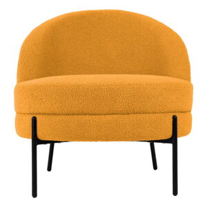 Fotel z materiału bouclé w kolorze ochry Noble – Leitmotiv