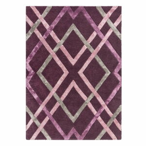 Fioletowy dywan z wiskozy Flair Rugs Trellis, 120x170 cm