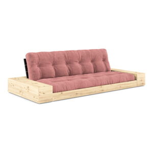 Różowa sztruksowa rozkładana sofa 244 cm Base – Karup Design