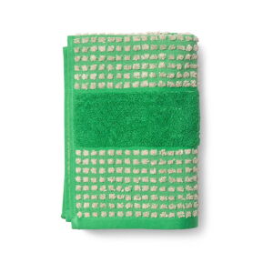 Zielono-beżowy ręcznik z bawełny organicznej 50x100 cm Check - JUNA