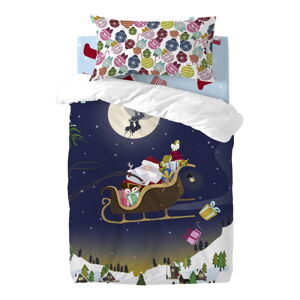 Dziecięca bawełniana poszwa na kołdrę i poduszkę Mr. Fox Merry Christmas, 100x120 cm