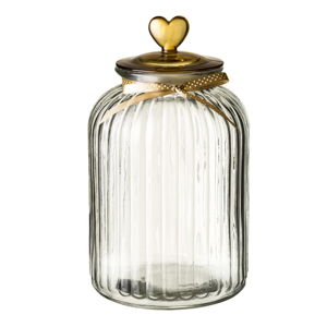 Szklany słoik z wieczkiem w złotym kolorze Unimasa Heart, 5,4 l