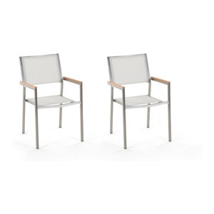 Zestaw 2 białych krzeseł ogrodowych Monobeli Classy