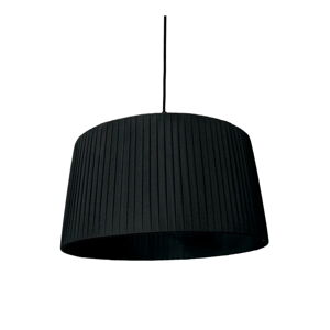 Czarna lampa wisząca z tekstylnym kloszem ø 50 cm – SULION