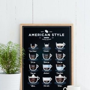 Plakat Follygraph American Style Coffee, 21x30 cm