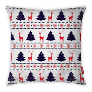 Poszewka na poduszkę Vitaus Christmas Period Tree And Deer Pattern, 43x43 cm