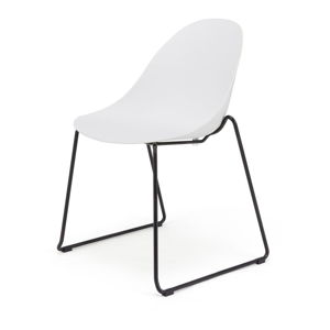 Zestaw 2 białych krzeseł z czarną kontrukcją Le Bonom Viva