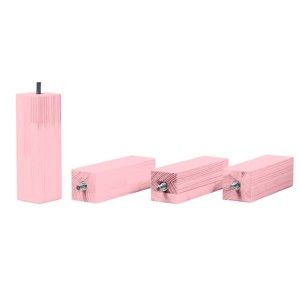 Zestaw 4 różowych dodatkowych nóg z drewna świerkowego do łóżka Benlemi, wys. 20 cm