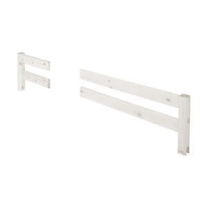 Biała przerywana barierka z drewna sosnowego do łóżka Flexa Classic, dł. 197 cm