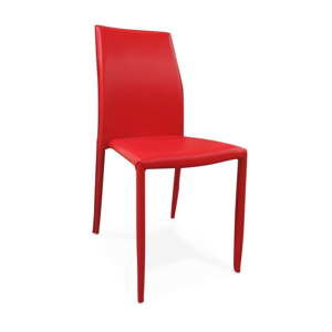 Czerwone krzesło z obiciem z ekoskóry Evergreen House Faux