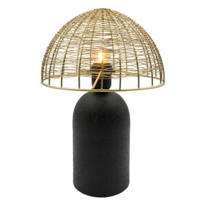 Czarna/w kolorze złota lampa stołowa (wysokość 36 cm) – Antic Line