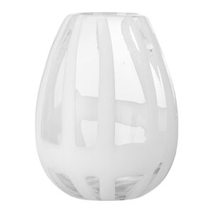 Biały szklany ręcznie wykonany wazon (wysokość 18 cm) Cosmin – Bloomingville