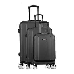 Komplet 3 czarnych walizek podróżnych na kółkach Bluestar Baltimore