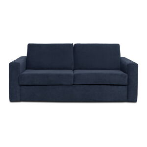 Ciemnoniebieska sztruksowa sofa rozkładana Scandic Elbeko