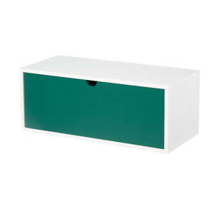 Biało-zielony wiszący stolik z szufladą Furniteam Design