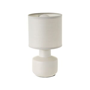 Kremowa ceramiczna lampa stołowa z tekstylnym kloszem (wys. 22 cm) – Casa Selección