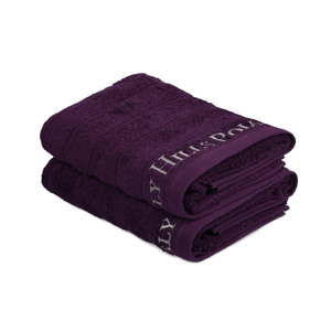 Zestaw 2 fioletowych ręczników do rąk, 90x50 cm