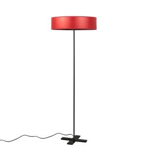 Czerwona lampa stojąca lampa z abażurem z naturalnego forniru Bulb Attack Ocho