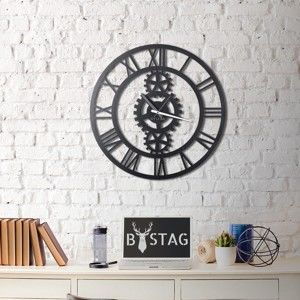 Metalowy zegar ścienny Industrial, 70x70 cm