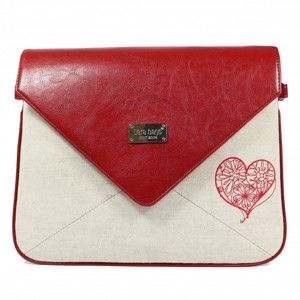 Czerwono-beżowa torebka Dara bags Envelope No.519