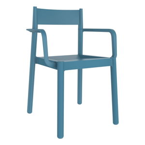 Zestaw 4 niebieskich krzeseł ogrodowych z podłokietnikami Resol Danna