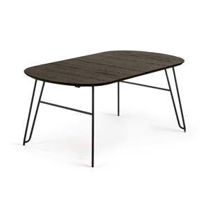 Ciemnobrązowy rozkładany stół z blatem w dekorze jesionu 100x170 cm Milian – Kave Home