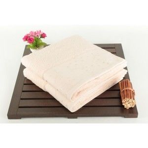 Zestaw 2 ręczników kąpielowych ze 100% bawełny Tomur Crema, 50x90 cm