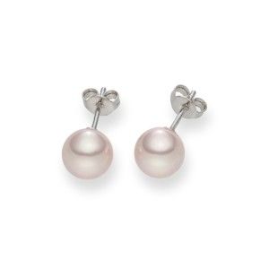 Różowe kolczyki z pereł Pearls of London Mystic