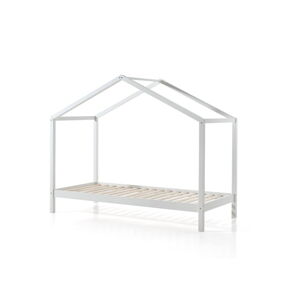 Białe łóżko dziecięce z litego drewna sosnowego w kształcie domku 90x200 cm DALLAS – Vipack