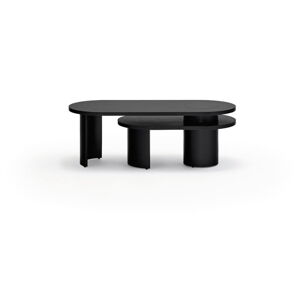 Czarny stolik w dekorze jesionu 120x50 cm Nori – Teulat
